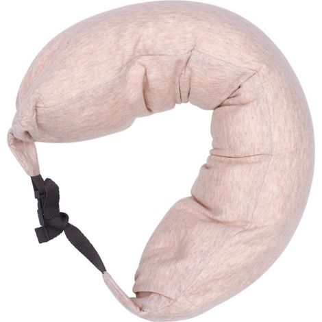Oreiller Cervical en u Beige, Oreiller De Bureau Ergonomique en Coton, Coussin De Sieste Confortable pour Maison, Voyages, Soutien Nuque sans Déformation, Lavable, Usage Quotidien (1/5)