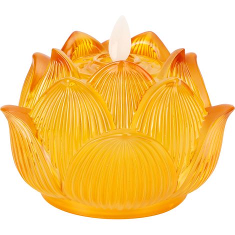 Bougie électronique LED en verre coloré, lampe Bouddha, décoration familiale, fournitures bouddhistes (1/5)