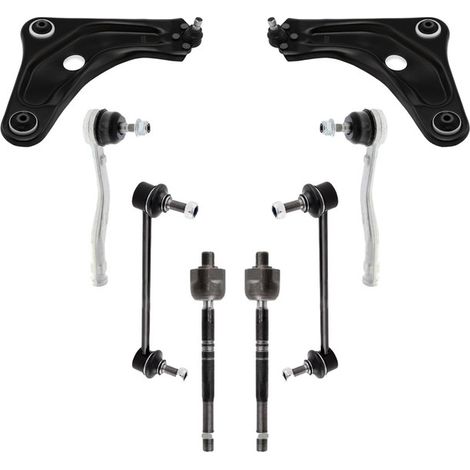 KIT BRACCIO OSCILLANTE 8 PEZZI COMPATIBILE CON PEUGEOT 2008 I (CU) 1.4 Hdi / Kit Sospensione Completo OE/OEM / Bracci Oscillanti + Testine Sterzo / Sostituzione Diretta OEM