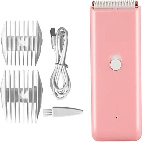 Pet Scissors, Ceramic Replacement Blades, Removes Pet Hair, Quiet and Waterproof, Pink