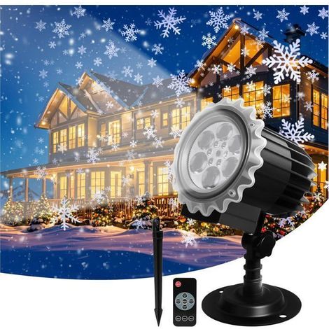 Projecteur Flocons 3D avec Effet Chute de Neige - IP65 Étanche pour Intérieur/Extérieur - Décoration Magique de Noël et Jardin (1/5)