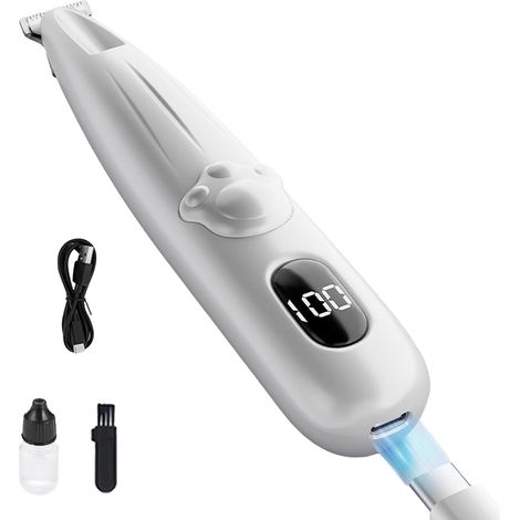 Tondeuse pour Chat,Appareil de Toilettage Étanche Rechargeable Tondeuse pour Poils d'Animaux pour Chats Pour les Pattes les Yeux le Visage (1/5)
