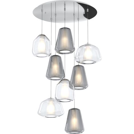 SOSPENSIONE CROMO 8 LUCI TONDA VETRI (ALPHA 2X TR) (BETA 2X TR) (GAMMA 4X FU) 1176CR-S8 T ABG-TF (1/2)