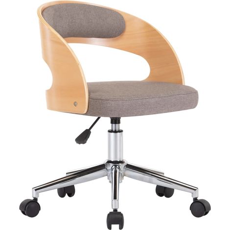 Maison Exclusive - Drehbarer Bürostuhl Taupe Bugholz und Stoff