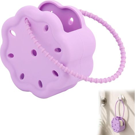 Support pour Diffuseur Vapeur Douche, Support Suspendu en Silicone Plateau de Douche Récipients Diffuseurs d'Aromathérapie Durables Convient pour Maison Salle Bain Chambre (Violet) (1/5)