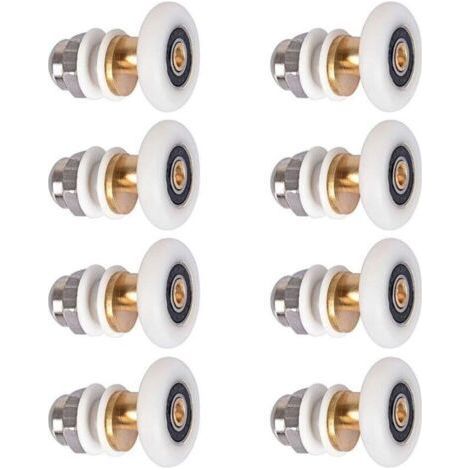 Shower Door Caster, 27mm Sliding Door Roller Replacement Shower Roller Kit 8 Pieces (1/5)