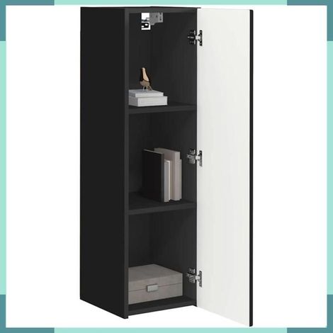 892312 Meuble TV mural 2 pcs Noir 30 x 31 x 100 cm Bois d'ingénierie (1/5)