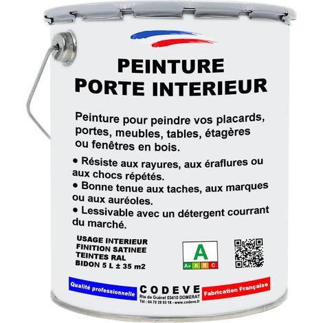 Peinture Porte Interieur - 5 L   - Codeve Bois - RAL 6003 - Vert olive - Pour La Décoration De Votre Porte En Pin, Sapin, Frêne Ou Chêne.