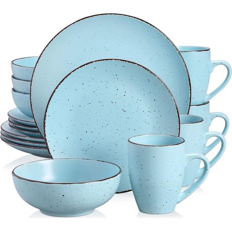 vancasso MODA Tafelservice Steingut Vintage 16-teilig Blau (1/5)