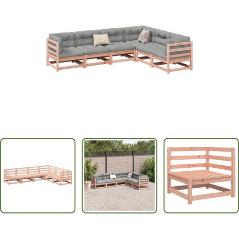 Canapé extérieur - Salon de jardin 6 pcs bois massif sapin de douglas (1/5)