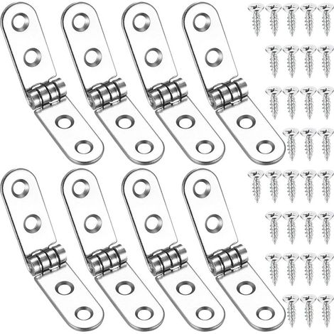 8 Pcs Charnières Pliantes à 180 Degrés, Charnières Rabattables, Charnière de Porte Autonome pour Machine à Coudre, Table Pliante, Meubles de Cuisines, Armoires, Portes (1/5)