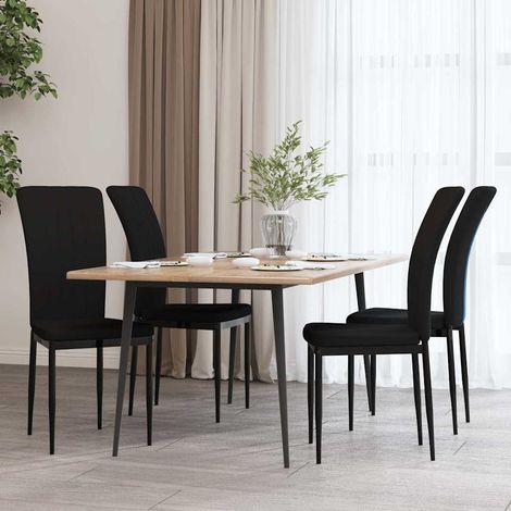 vidaXL Sillas de comedor 4 unidades terciopelo negro (1/5)