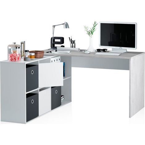 Mesa de escritorio Move Blanco Artik (Blanco Mate) - Gris Cemento (ancho) x 74cm (alto) (1/5)