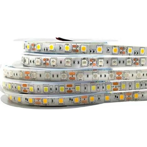 Bande lumineuse LED 12 V 5050, 60 lumières époxy 10 mm, rouleau de 5 mètres, bande lumineuse LED COB, lumière LED basse tension à intensité variable pour la maison (1/4)