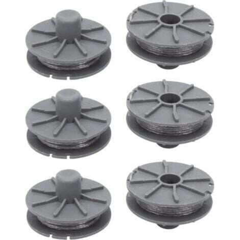 Lntyq 5307-20 Bobine de fil de rechange 6 Pièces pour Gardena Coupe-bordure - Diamètre : 1,6 mm - 6,1 m - Pour type 9805, 9806, 9807, 9808, 9809, 9827, 8846, 8847, 8848, 9870, 9872, 9874