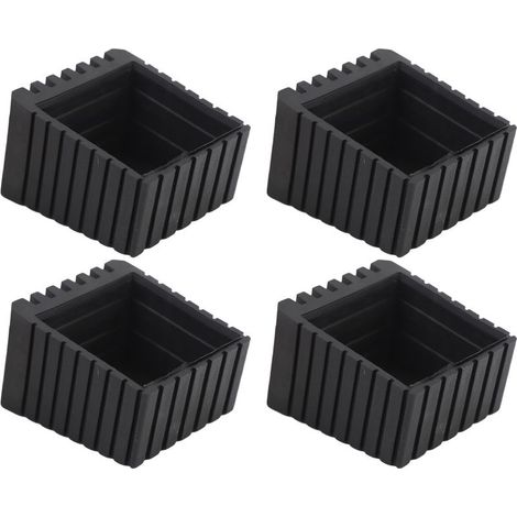 Coussinets de pieds de meubles carrés en plastique, couverture antidérapante, protection de sol pour chaise et bureau, 4 pièces (1/5)