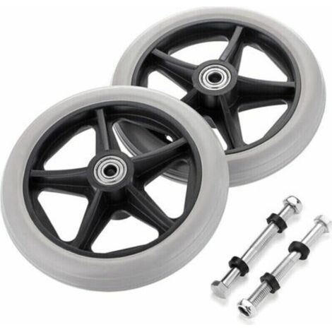 2PCS de 6 pouces Roue en Caoutchouc de Remplacement pour Fauteuil Roulant Roues avant Rollator Walker Roulettes de Remplacement Antidérapantes Roulettes Roues Accessoires de Roue de Remplacement pour
