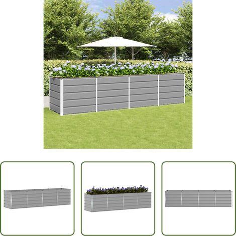 Pot jardin - Jardinière Gris clair 240 x 80 x 75 cm Acier (1/5)