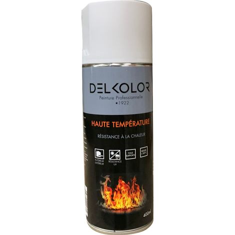 Peinture haute température en aérosol 400 ml – Résiste jusqu'à 500°C – Finition durable pour métal et plastiques – Application rapide – Delkolor (1/2)