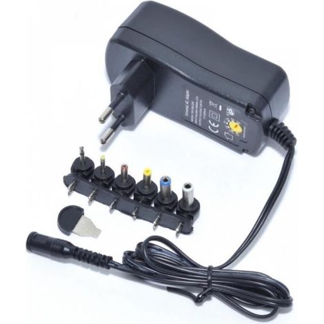 Chargeur Secteur Universel 12V 2,250 A 2250mA 7 embouts pour Sagemcom Récepteur Satellite TNTSAT TNT Décodeur, Thomson THS804, etc.