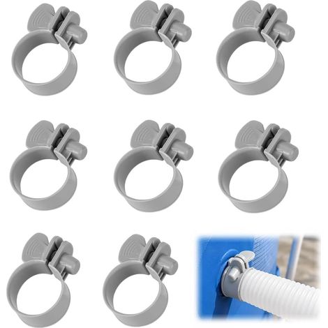 Lot de 8 Collier de serrage réglable pour piscine, 32-38mm Colliers de serrage réglables, Collier de Serrage Plastique pour Tuyau Piscine, Pour Maison, Cour, Terrasse, Extérieur, Jardin, Industrie (1/5)