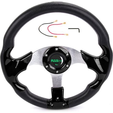 Car modification accessories, racing steering wheel, custom 13-inch PU drift steering wheel, 320 mm - black. (1/4)