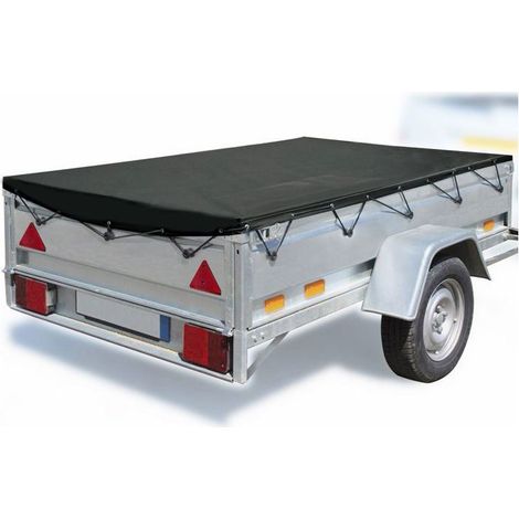 XXL-Anhängerabdeckung, wasserdicht und UV-beständig, Anhängerabdeckung mit Aluminiumösen, inklusive Gummiseil, für den Außenbereich (1/5)