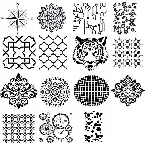 Plantilla para pintar, yeso, mandala, hormigón arquitectónico, yeso decorativo (1/5)