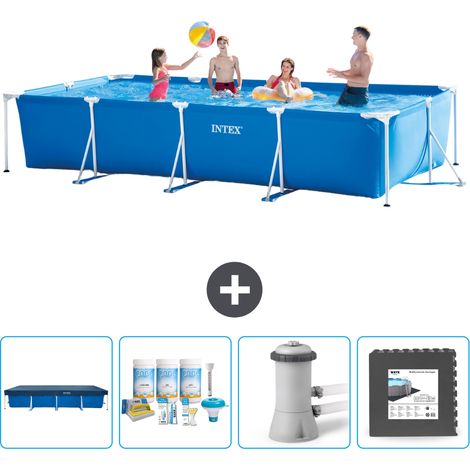 Piscine Cadre Rectangulaire Intex - 450 x 220 x 84 cm - Bleue - Incluse Accessoire CB3 (1/5)