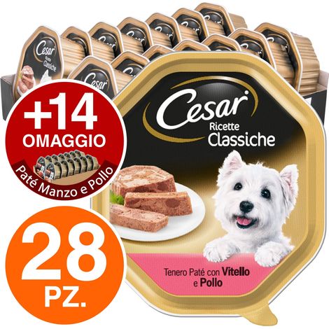 Cesar Dog Ricette Classiche con Vitello e Pollo in Patè - Cesar Dog Ricette Classiche con Vitello e Pollo in Patè - Vaschetta Da 150 Gr (1/4)