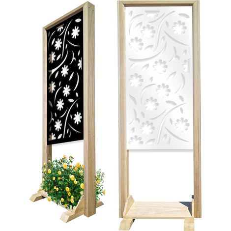 AUTUMN - Paravent modulable - 70x190 cm - en bois et PVC - Couleur : blanc