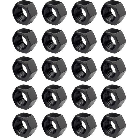 Lot de 20 écrous hexagonaux noirs en acier au carbone M3.5/M4/M5/M6/M8/M10/M12 Hardware Écrous de rechange Éléments de fixation (1/4)