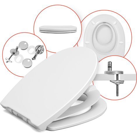 Les rois des sièges de toilettes Lunette WC Universelle - Duroplast - Antibactérienne - Avec Système de Frein de Chute (1/5)