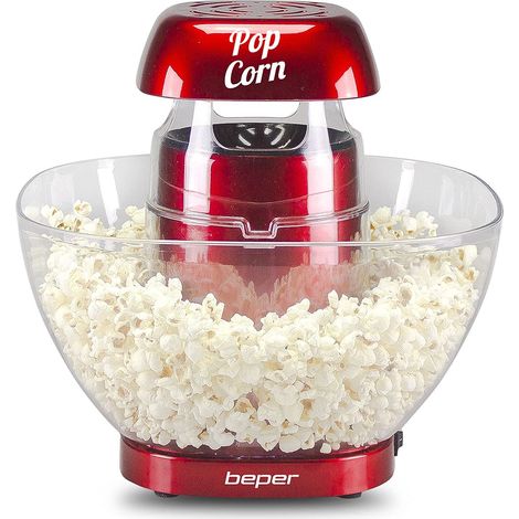 BEPER P101CUD052 Macchina Popcorn ad Aria Calda – Macchina Pop Corn con Ciotola Rimovibile per Popcorn Senza Grassi o Olio (1/5)