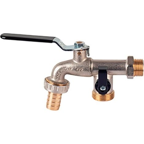 Kit doppio rubinetto portagomma 1/2" con attacco 3/4" S0060K04 (1/2)