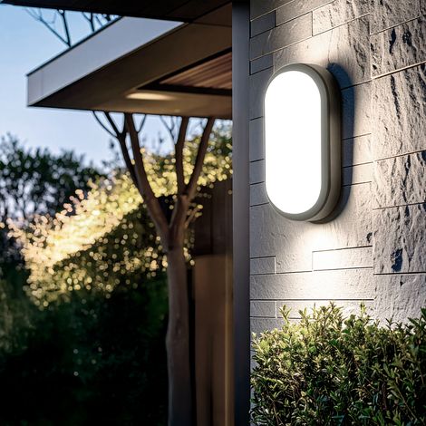 LED-Deckenleuchte 15W Oval für Aussen 85x173 mm IP65 Hublot Schwarz 4000K Neutralweiß
