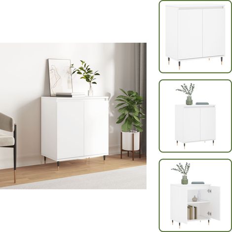 The Living Store Buffet Blanc 60x35x70 cm Bois d'ingénierie - Rangement (1/5)