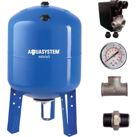 LBP – Réservoir vessie AQUASYSTEM vertical 100L – Accessoire pour surpresseur – Manomètre intégré pour contrôle précis de la pression – Installation facile (1/5)