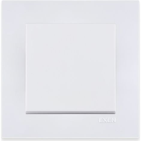 Interrupteur permutateur blanc 10A 250V avec cadre simple Série Karell EXEN (1/2)