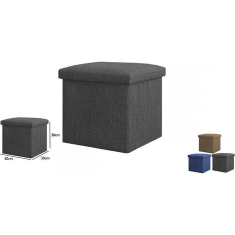 Pouff Pouff Pouff Contenant Recouvert De Siège En Tissu 30 X 30 X 30cm 69584 (1/2)
