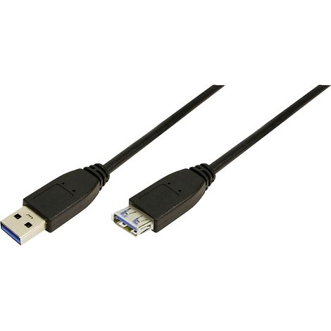 LogiLink USB-Kabel USB 3.2 Gen1 USB-A Stecker, USB-A Buchse 1.00 m Schwarz (1/2)