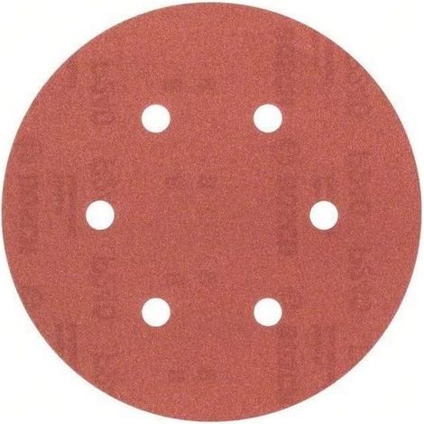 Lot de 5 Feuilles abrasives Diamètre 150 mm Grain 240 6 trous Velcro pour Ponceuses excentriques (1/4)