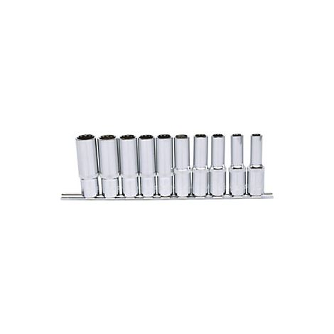 1/2" Juego de llaves de vaso de 12 cantos CHROMEplus, largas, 10 pzs, 10-19 mm (1/5)