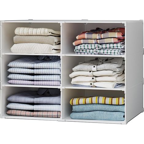 Étagères Modulaires, Organisateur de Vêtements pour Placard, Étagère pour Chambre, Couloir. Étagères de Rangement pour la Maison, Le Couloir, la Chambre. 6 Modules. (1/5)