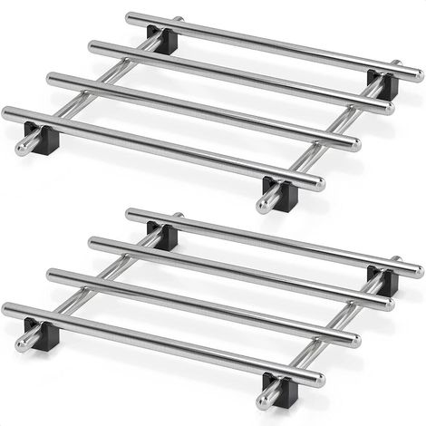 Lot de 2 dessous de plat acier inoxydable 18x18 cm, pour plats chauds & Instant Pot