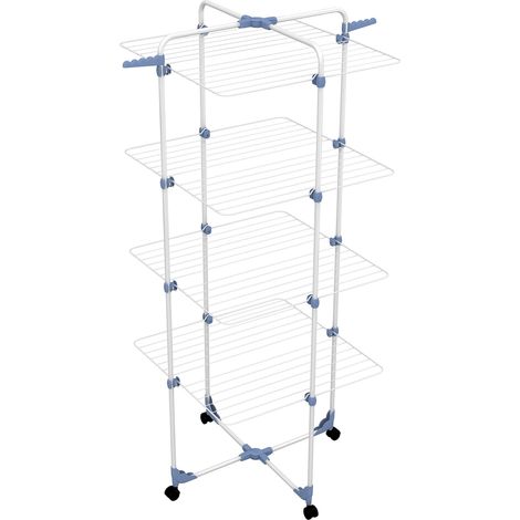 Stendibiancheria Modular 4 a 4 Piani in Acciaio Trattato con Ruote Capacità (1/3)