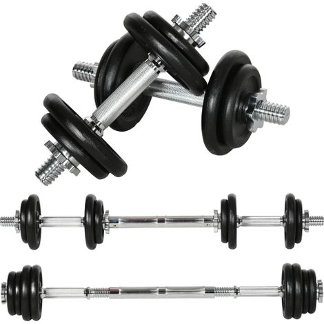 Questo set di manubri regolabili 2 in 1 include manubri da 20 kg e un bilanciere, ed è dotato di un tubo di collegamento antiruggine e antiscivolo, che lo rende ideale per un allenamento efficace sul  (1/5)