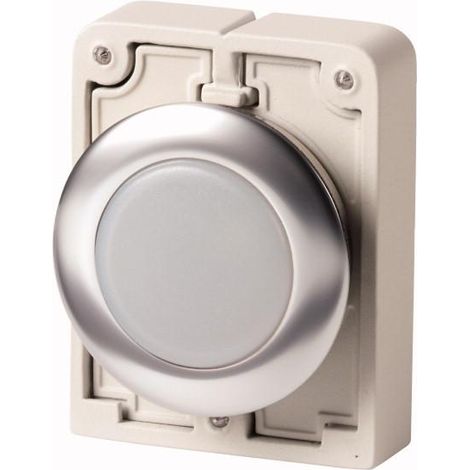 Voyant lumineux 30mm Acier inoxydable plat blanc à rappel personalisable 000188054 EATON M30I FL W