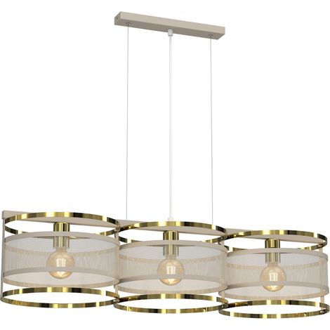 Suspension décorative Rim crème/or triple 3xE27 Luminex