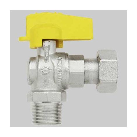 RUBINETTO A SQUADRO MASCHIO CON DADO GIREVOLE  1/2 x 3/4 G     F.I.V.